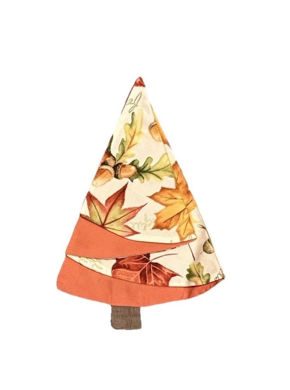 Fall Holiday Leaves Print Tree Cloth Napkins, 9.5" x 6.5", Set of 8, NEW